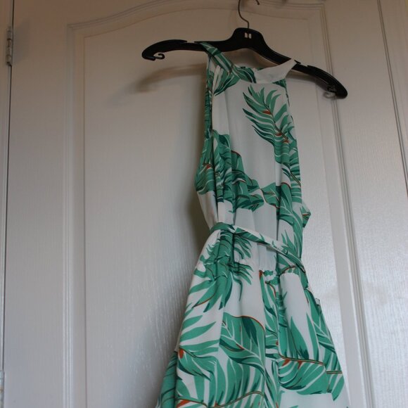 Jumpsuit in Tropical green and white - Picture 3 of 5